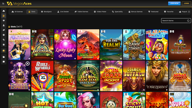 Vegas Aces Casino — Games lobby