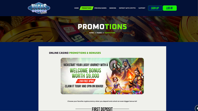 Vegas Casino Online — Promotions page