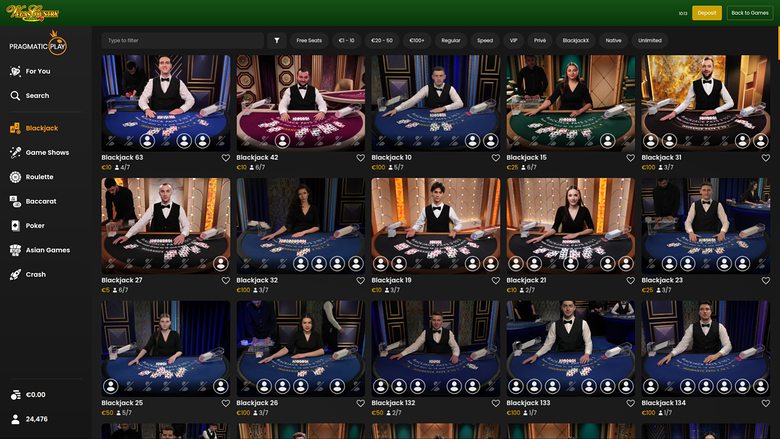 Vegas Country Casino — Live dealer lobby