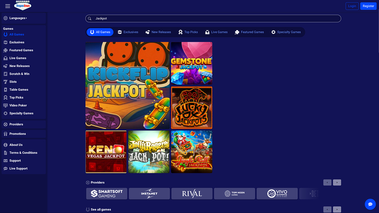 Vegas Days Casino — Jackpot games