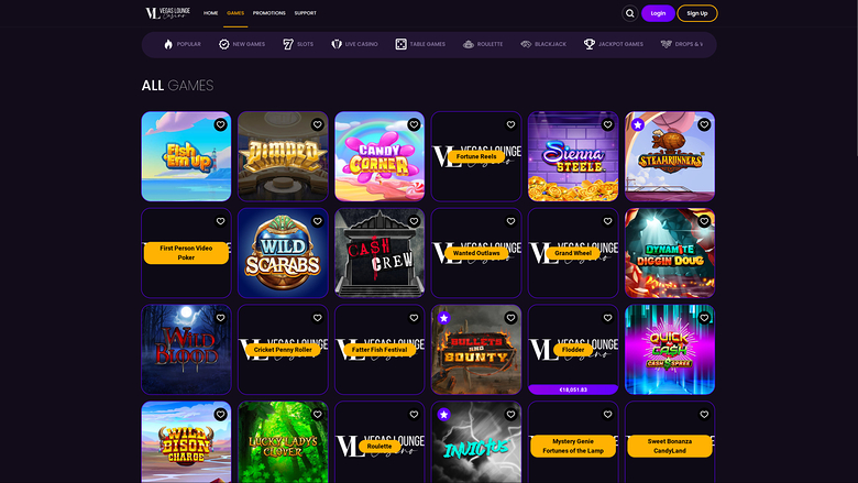 Vegas Lounge Casino — Games lobby