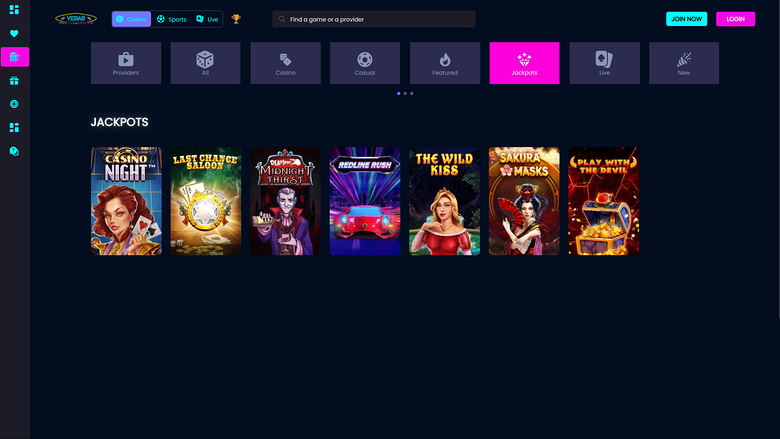 Vegas Mobile Casino — Jackpot games on mobile