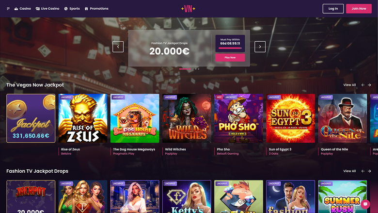 Vegas Now Casino — Jackpot games