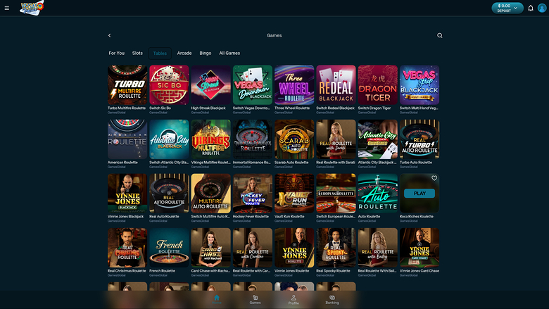 Vegas Palms Casino — Live dealer lobby