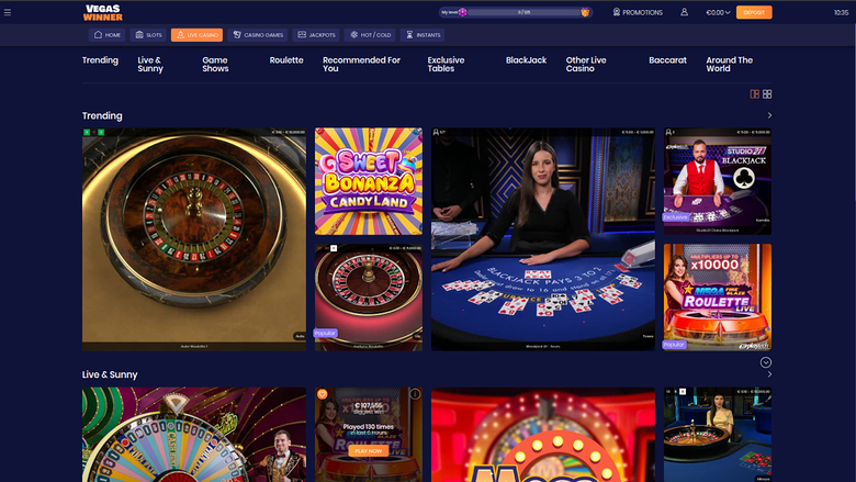 Vegas Winner Casino — Live dealer lobby