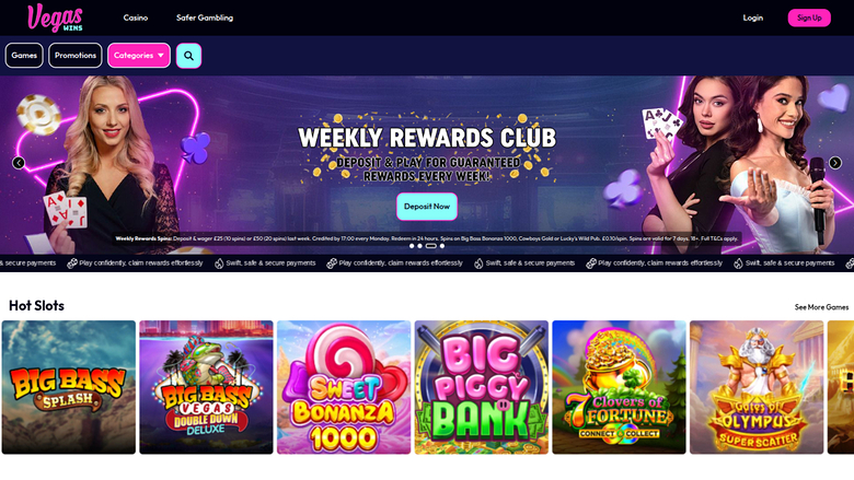 Vegas Wins Casino — Homepage