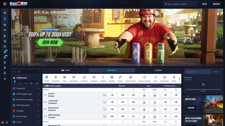 VegasHero Casino — Homepage