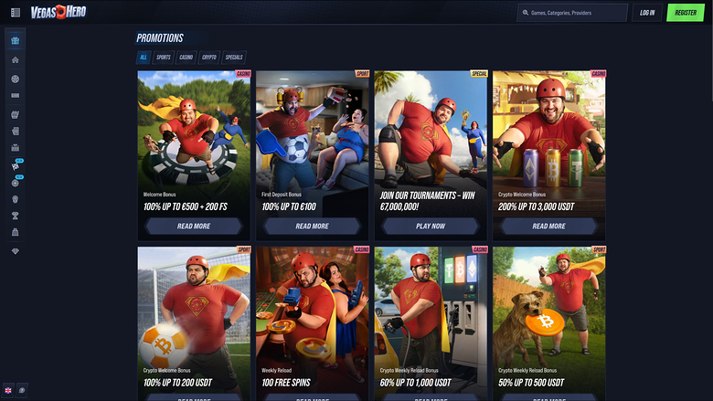 VegasHero Casino — Promotions page