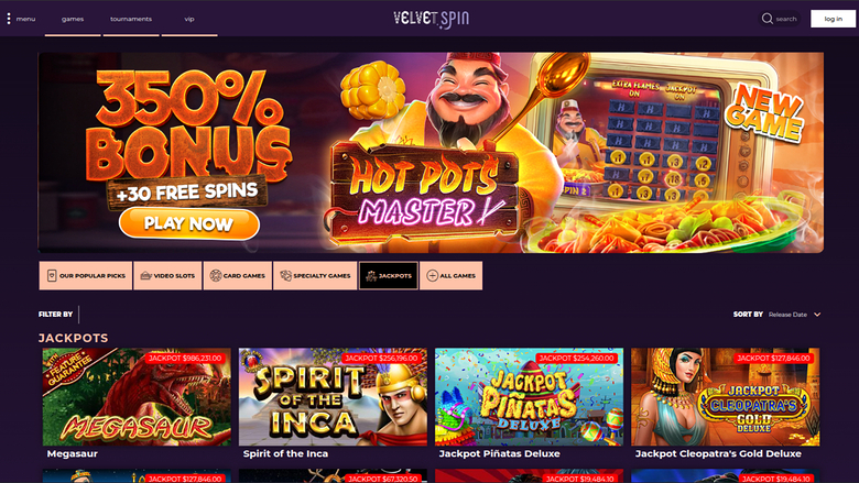 Velvet Spin — Jackpot games
