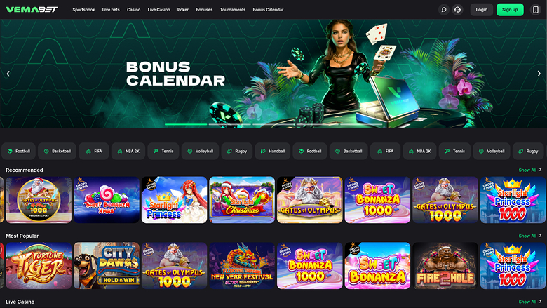 Vemabet Casino — Homepage