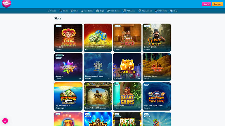Vera John Casino — Games lobby