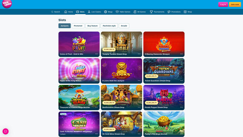 Vera John Casino — Jackpot games