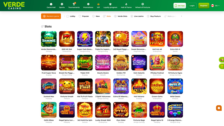Verde Casino — Games lobby