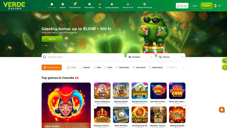 Verde Casino — Homepage