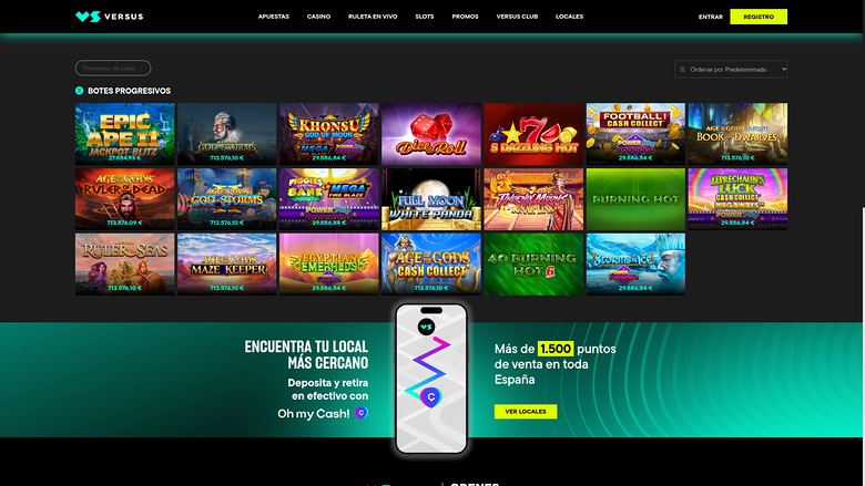 Versus Casino — Jackpot games
