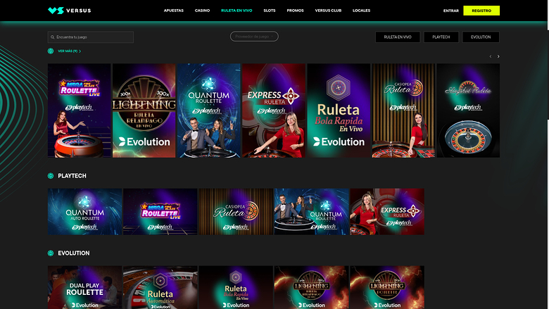 Versus Casino — Live dealer lobby
