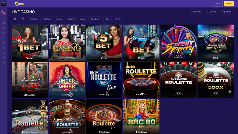 Vibro Casino — Betlivedealer