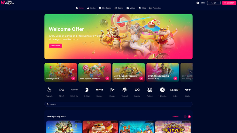 VidaVegas Casino — Homepage