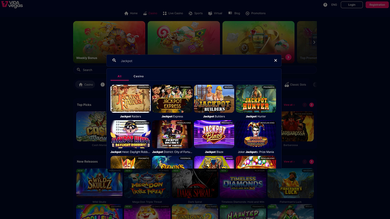 VidaVegas Casino — Jackpot games