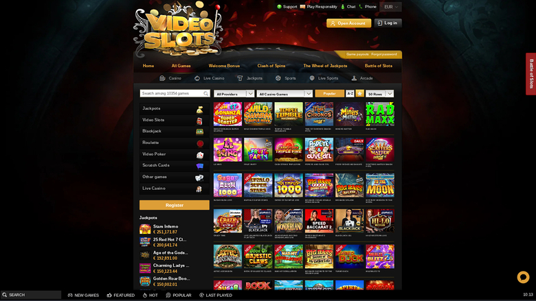 Videoslots Casino — Games lobby