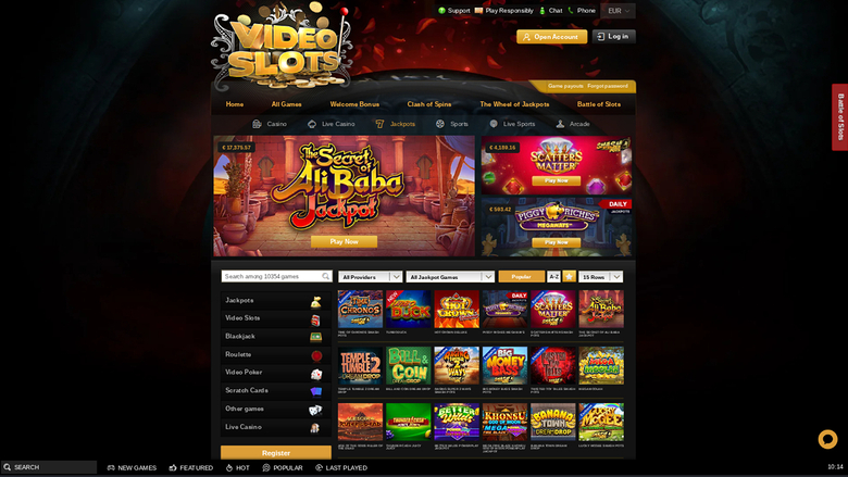 Videoslots Casino — Jackpot games