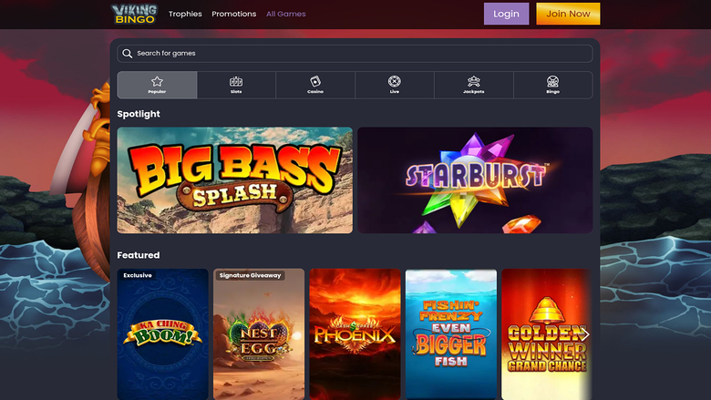 Viking Bingo Casino — Games lobby