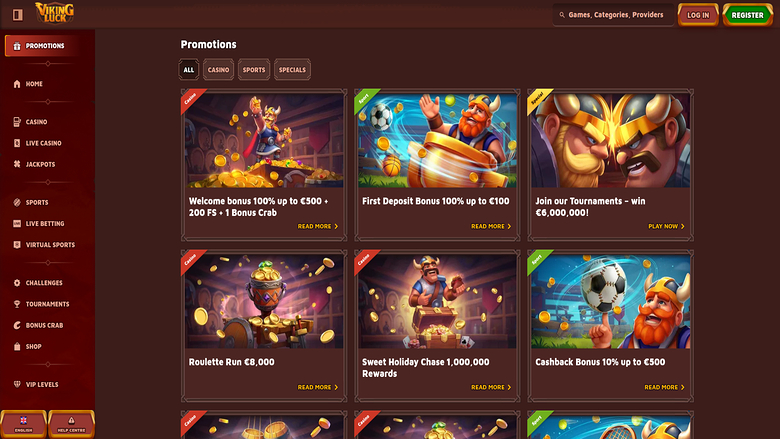 VikingLuck Casino — Promotions page