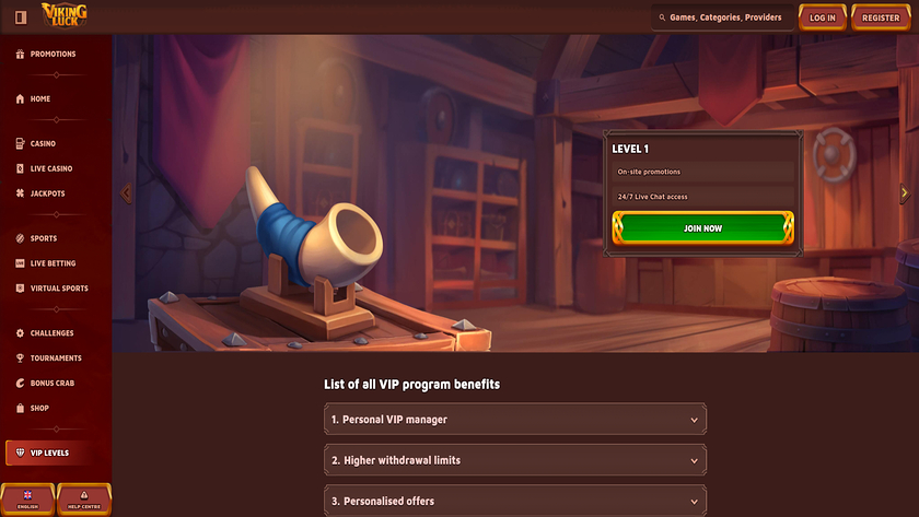 VikingLuck Casino — VIP section