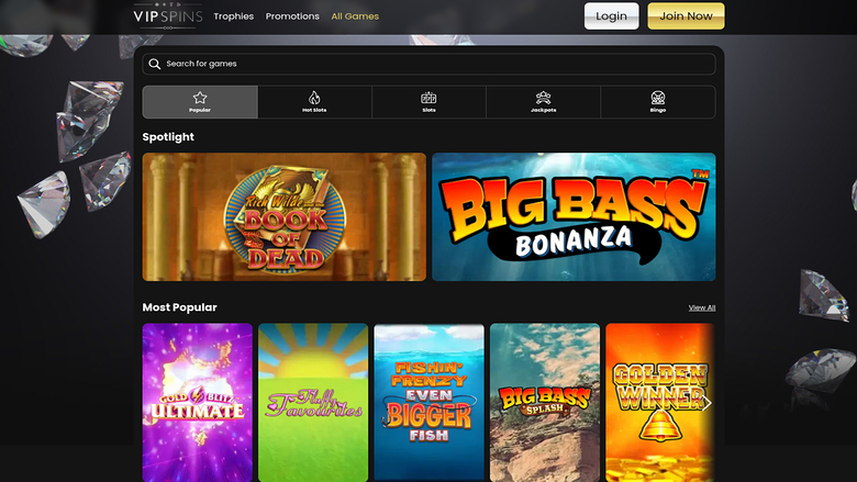VIP Spins Casino — Games lobby