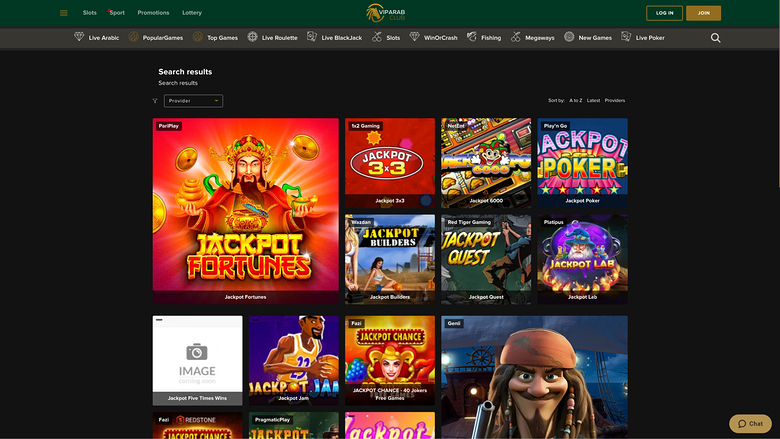 VipArabClub Casino — Jackpot games