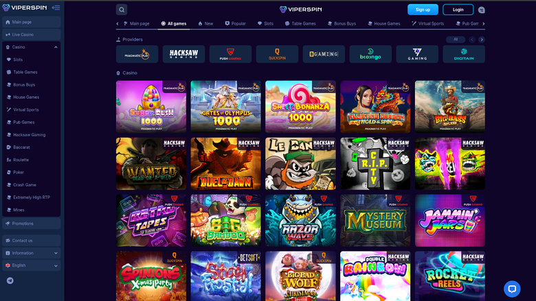 Viperspin Casino — Games lobby