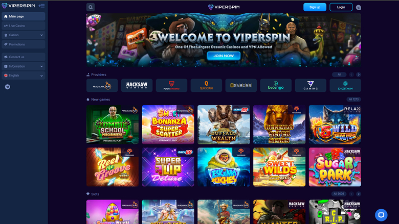 Viperspin Casino — Homepage