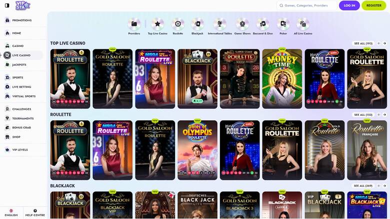 Vipsta Casino — Live