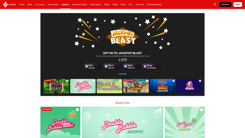 Virgin Games — Jackpot games