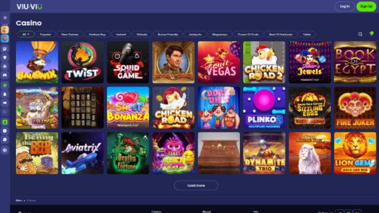 ViuViu Casino — Games lobby