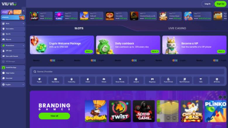 ViuViu Casino — Homepage