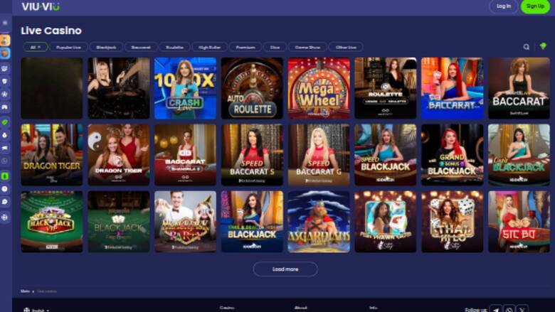 ViuViu Casino — Live dealer lobby