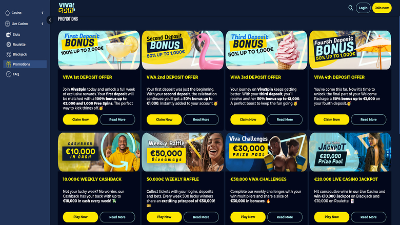 Vivaspin Casino — Promotions page