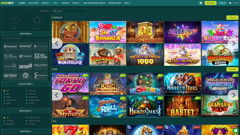 VivatBet — Games lobby