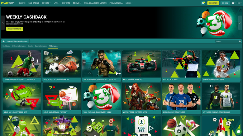 VivatBet — Promotions page