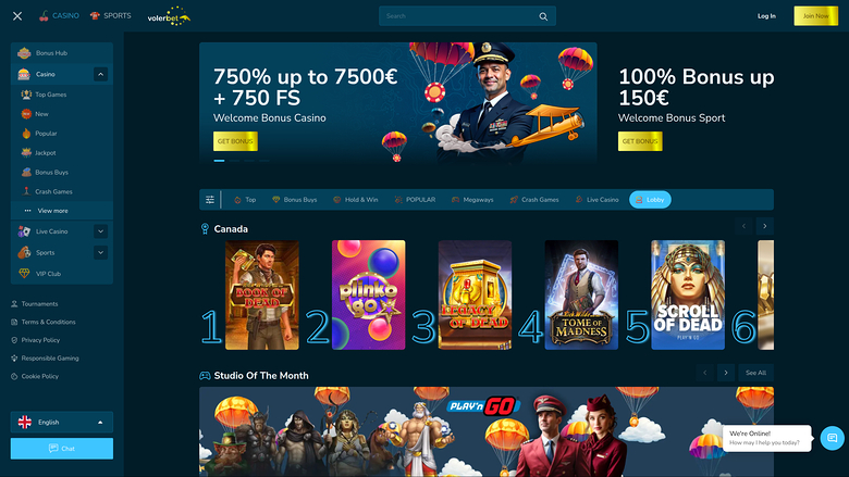 Volerbet Casino — Games lobby
