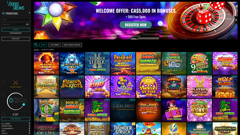 VoodooDreams Casino — Jackpot games