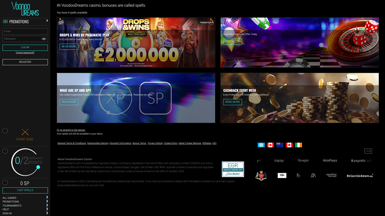 VoodooDreams Casino — Promotions page