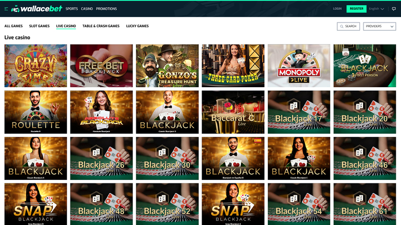 Wallacebet Casino — Live dealer lobby