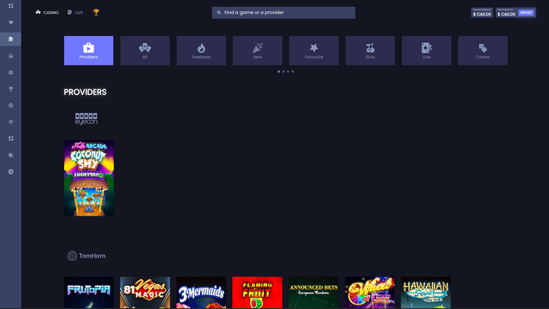 WatchMySpin Casino — Games by studio