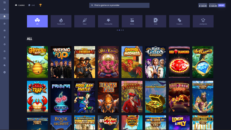 WatchMySpin Casino — Games lobby