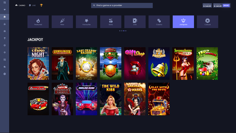 WatchMySpin Casino — Jackpot games