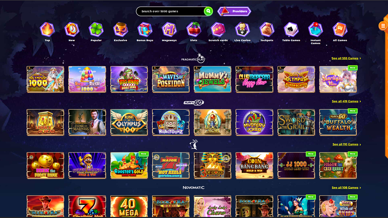 Wazamba Casino — Games by studio