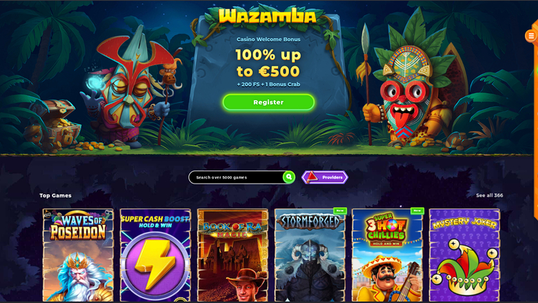 Wazamba Casino — Homepage