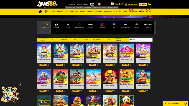 We88 Casino — Games lobby